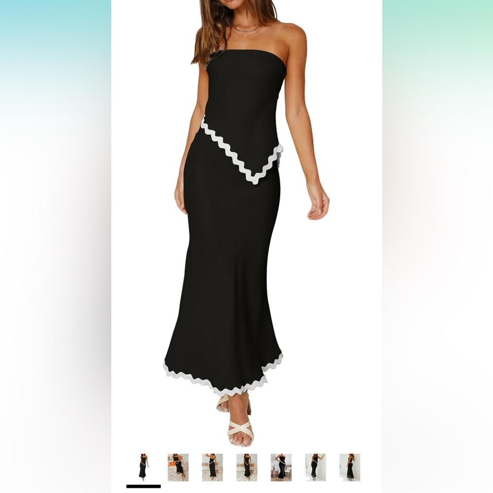 Elegant Black and White Women's 2 piece set